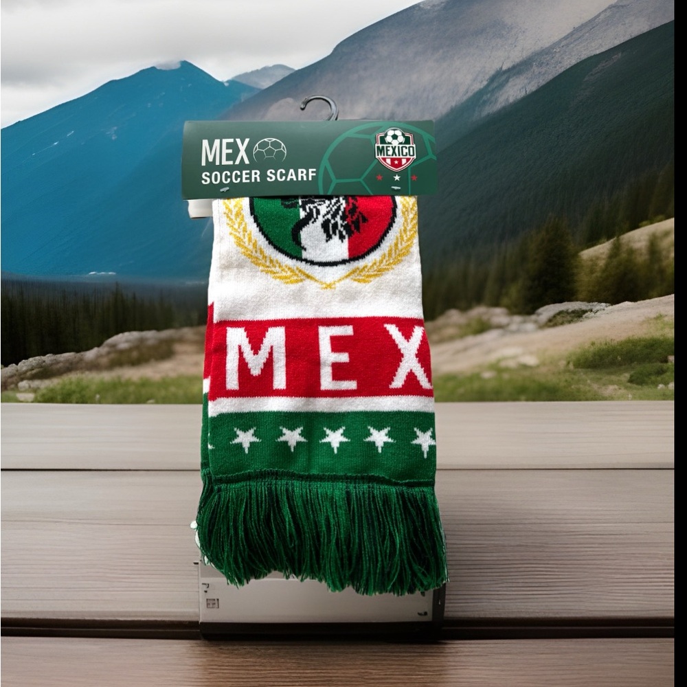 Mexico Soccer Scarf National Team Flag Reversible Green Futebol Football